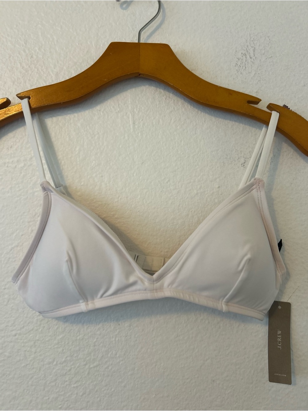 J. Crew White Triangle Bikini Top Size S